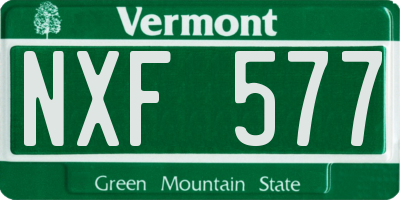 VT license plate NXF577