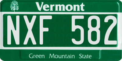 VT license plate NXF582