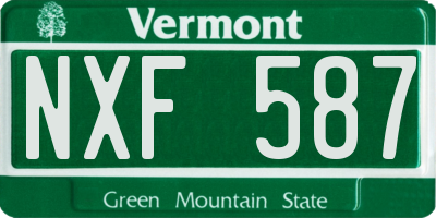 VT license plate NXF587