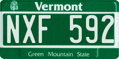 VT license plate NXF592