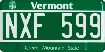 VT license plate NXF599