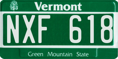 VT license plate NXF618