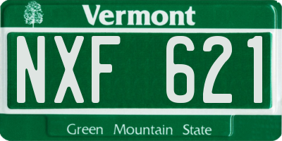 VT license plate NXF621