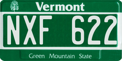 VT license plate NXF622