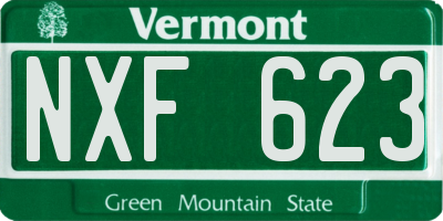 VT license plate NXF623