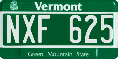 VT license plate NXF625