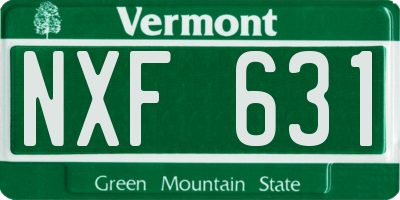 VT license plate NXF631
