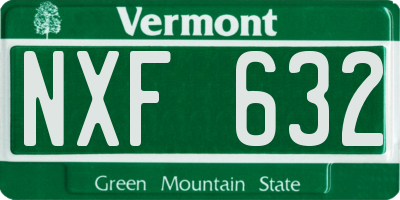 VT license plate NXF632