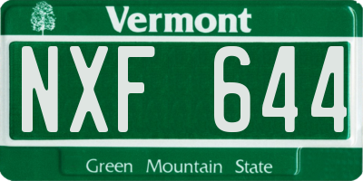 VT license plate NXF644