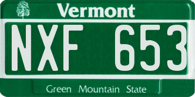 VT license plate NXF653