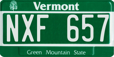 VT license plate NXF657