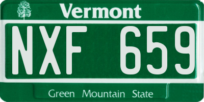 VT license plate NXF659