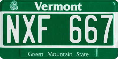 VT license plate NXF667