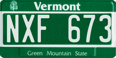 VT license plate NXF673