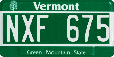 VT license plate NXF675