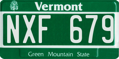 VT license plate NXF679