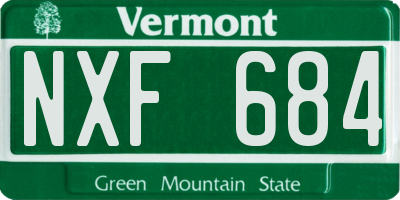VT license plate NXF684