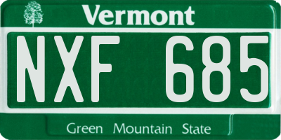 VT license plate NXF685