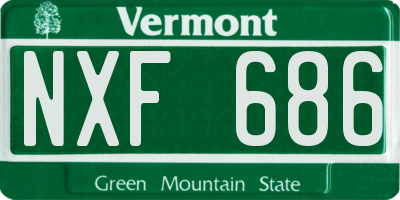 VT license plate NXF686