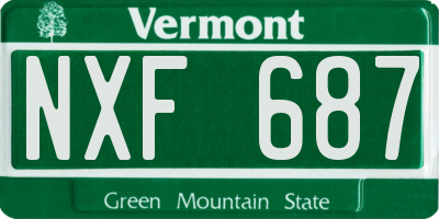 VT license plate NXF687