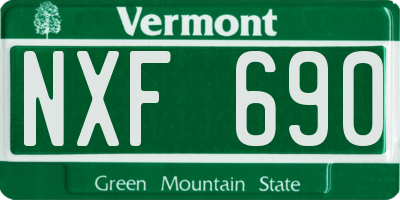 VT license plate NXF690