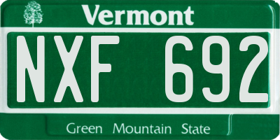 VT license plate NXF692