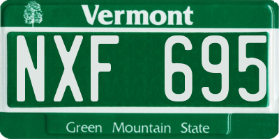 VT license plate NXF695