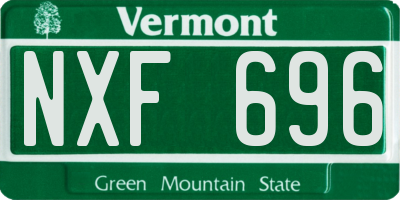 VT license plate NXF696
