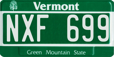 VT license plate NXF699