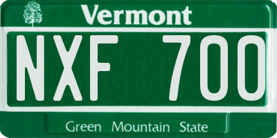 VT license plate NXF700