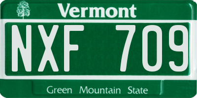 VT license plate NXF709