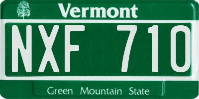 VT license plate NXF710