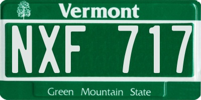 VT license plate NXF717