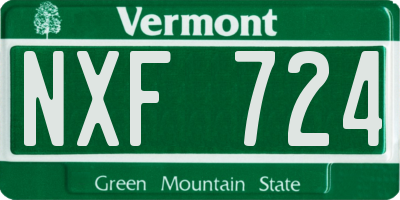 VT license plate NXF724