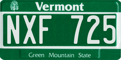 VT license plate NXF725