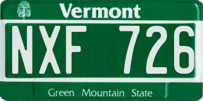 VT license plate NXF726
