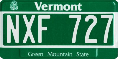 VT license plate NXF727