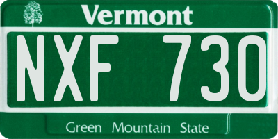 VT license plate NXF730