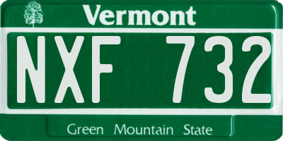VT license plate NXF732