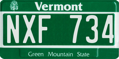VT license plate NXF734
