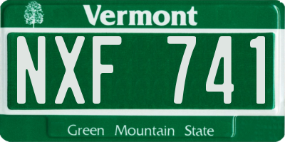 VT license plate NXF741