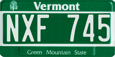 VT license plate NXF745