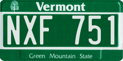 VT license plate NXF751