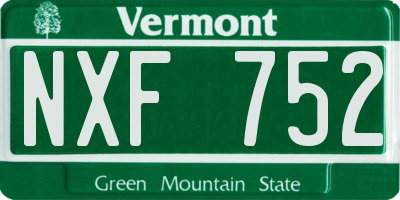 VT license plate NXF752