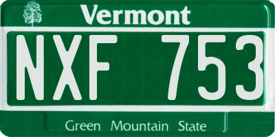 VT license plate NXF753