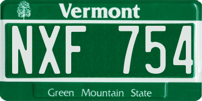 VT license plate NXF754