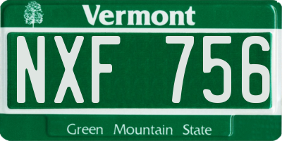 VT license plate NXF756
