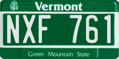 VT license plate NXF761