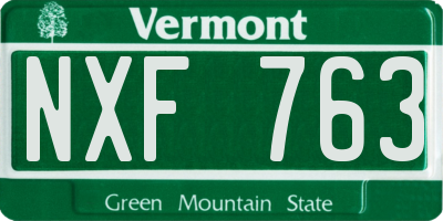VT license plate NXF763