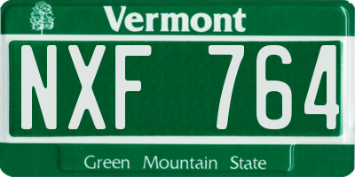 VT license plate NXF764